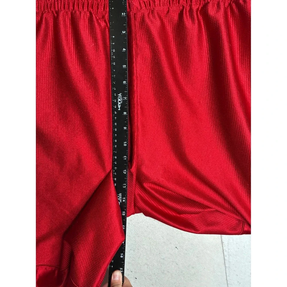 Nike‎ Mens Basketball Shorts Red Mesh Athletic Gym Swoosh Logo Size Large